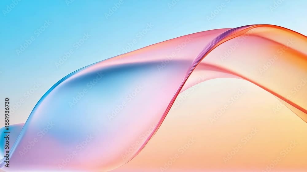 Poster waves of serenity: a captivating, flowing gradient blends blue and gold, evoking a sense of calm and