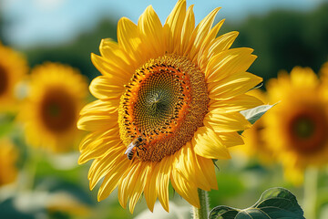 Bee on sunflower.