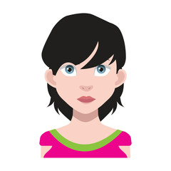 Woman face vector. Color avatar symbol. Illustration eps 10