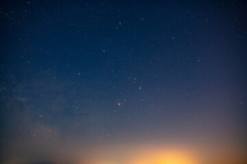 Milky way stars and constellations with a galaxy background.