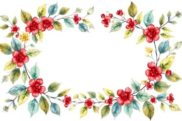 Watercolor Winter and Autumn Plants