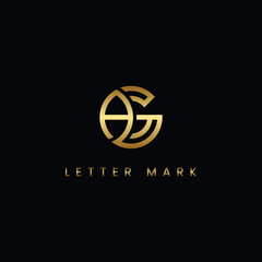 Luxury A and G Monogram Logo Design – Golden Gradient Lettermark, Premium Branding Icon.