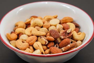 Mix of nuts with a black background