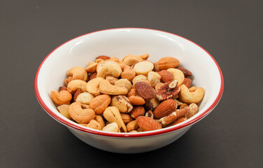 Mix of nuts with a black background