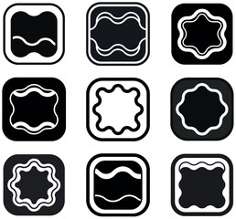Abstract Black & White Blob Shapes Icon Pack