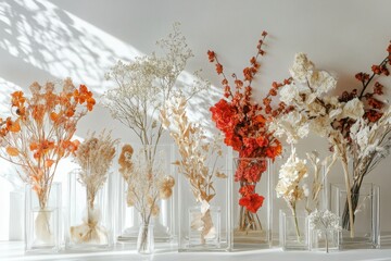 Dried Flower Arrangements Elegant Home Decor in Warm Tones
