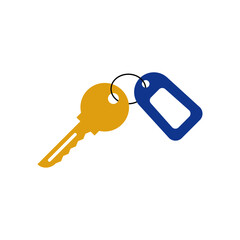Key in keychain Ring Vector Illustration