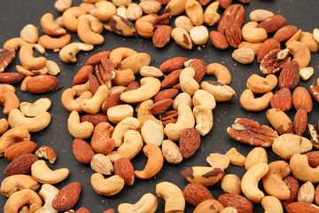 Mix of heart -shaped nuts