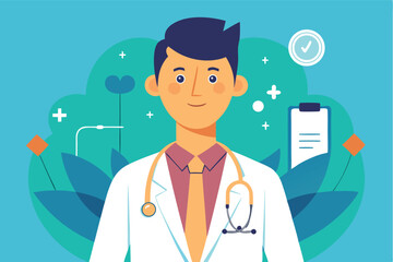 Healthcare professional smiling in front of a vibrant background during a wellness campaign for community health awareness