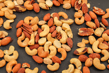 Mix of heart -shaped nuts