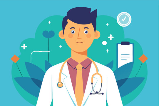 Healthcare professional smiling in front of a vibrant background during a wellness campaign for community health awareness