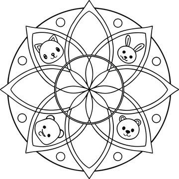 basic shape kids mandala