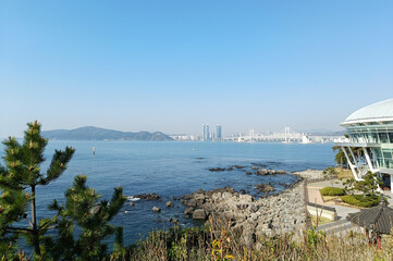 Korea, Busan, Diamond Bridge view