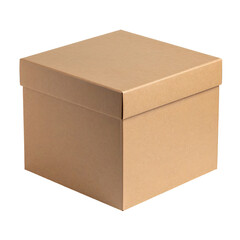 Packaging solutions brown cardboard box in studio setting minimalist design