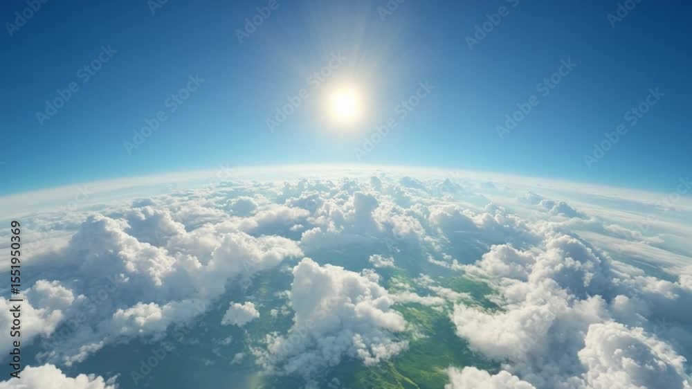 Poster celestial panorama: captivating the awe-inspiring view of planet earth, draped in a heavenly cloak o