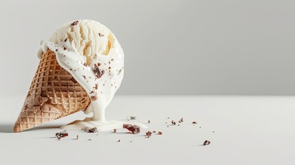 close up of an delicious ice cream on colored background, sweet ice cream on the table