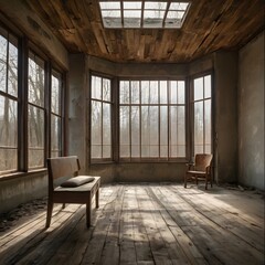 Fototapeta premium empty room with wooden floor