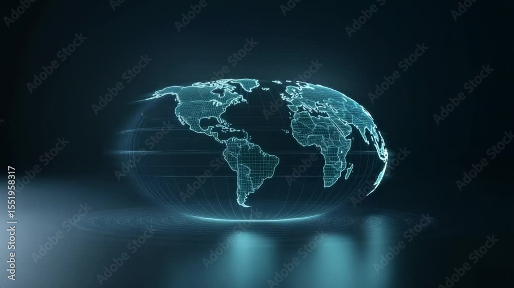 Poster digital globe: an exquisite digital representation of planet earth, captured in an abstract and capt