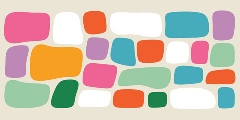 Colorful Abstract Geometric Shapes Composition for Modern Art Backgrounds and Creative Design Projects, Featuring Bold Colors and Playful Arrangement of Forms