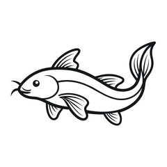 Corydoras outline icon. Clean line art of tropical aquarium fish.