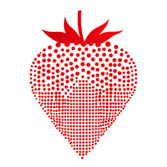 Vibrant Illustration of a Strawberry Filled with Dots, Ideal for Food Designs, Summer Themes, and Fresh Produce Content for Various Projects