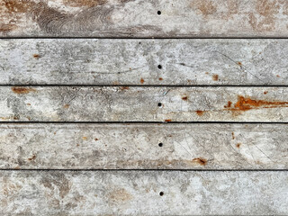Close up of rustic weathered white wood decking with grouts, suitable for outdoor deck. Wooden deck...