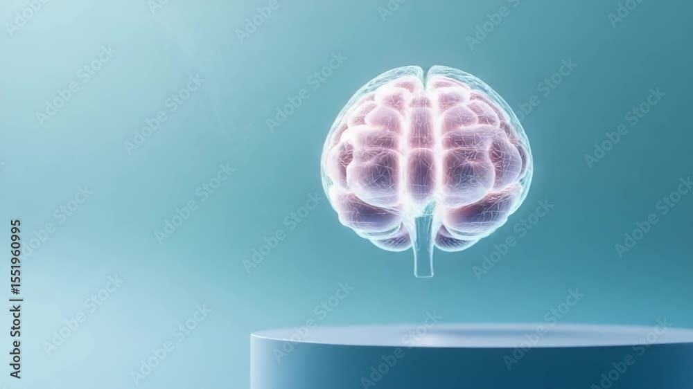 Poster mind illuminated: a radiant depiction of the human brain, showcasing intricate neural pathways with 