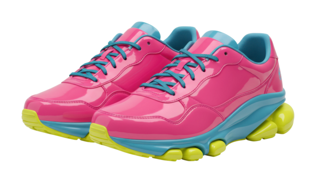 Vibrant athletic sneakers showcase urban setting product photography dynamic environment close-up view fashion concept