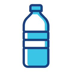 Minimalist Bottle of Water Icon on White Background