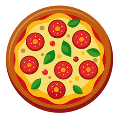 Delicious Pizza with Pepperoni and Basil