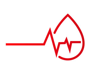 Blood Donation, Heartbeat, Lifeline, Health, Red Cross, Medical, Care, Symbol, Graphic, Design, icon