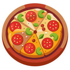 Colorful Pizza with Toppings on a Plate