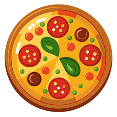 Colorful Pizza Illustration
