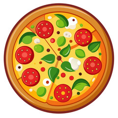 Colorful Pizza with Toppings