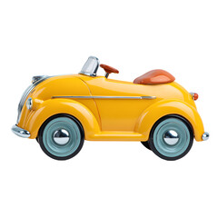 Fototapeta premium Yellow toy retro car