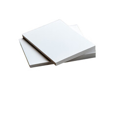 Stack of blank white paper sheets isolated on transparent background
