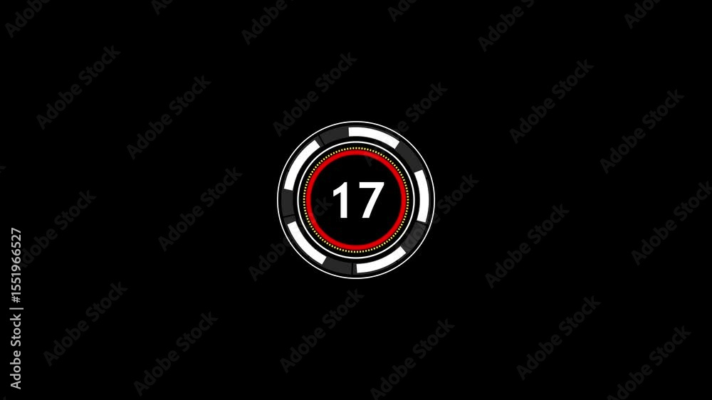 Poster tech countdown timer shows digital numbers decreasing with futuristic design. timer represents preci