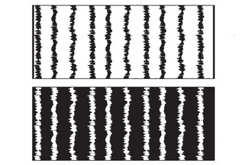 Dual Abstract Black and White Vertical Jagged Stripes Patterns