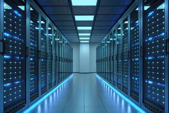 Modern data center server room infrastructure