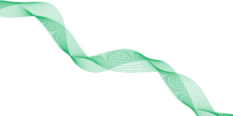 Abstract wavy green stream element for design on transparent background isolated. green lines vector illustration. Curved wave. Abstract wave element for design