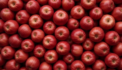 Pile of Fresh Red Apples Overhead Flat Lay