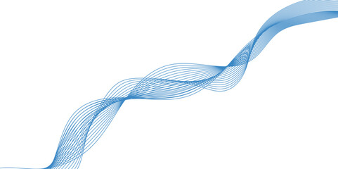 Abstract vector line wave graphics on white background. Digital frequency track equalizer. Stylized line art background. banner, template, wallpaper background with wave design	