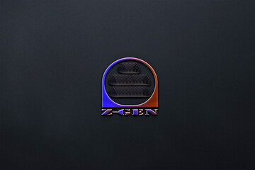Modern Z Gen Logo Design with Gradient Colors on Dark Textured Background