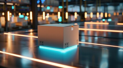 Futuristic Warehouse, Automated Package Delivery System