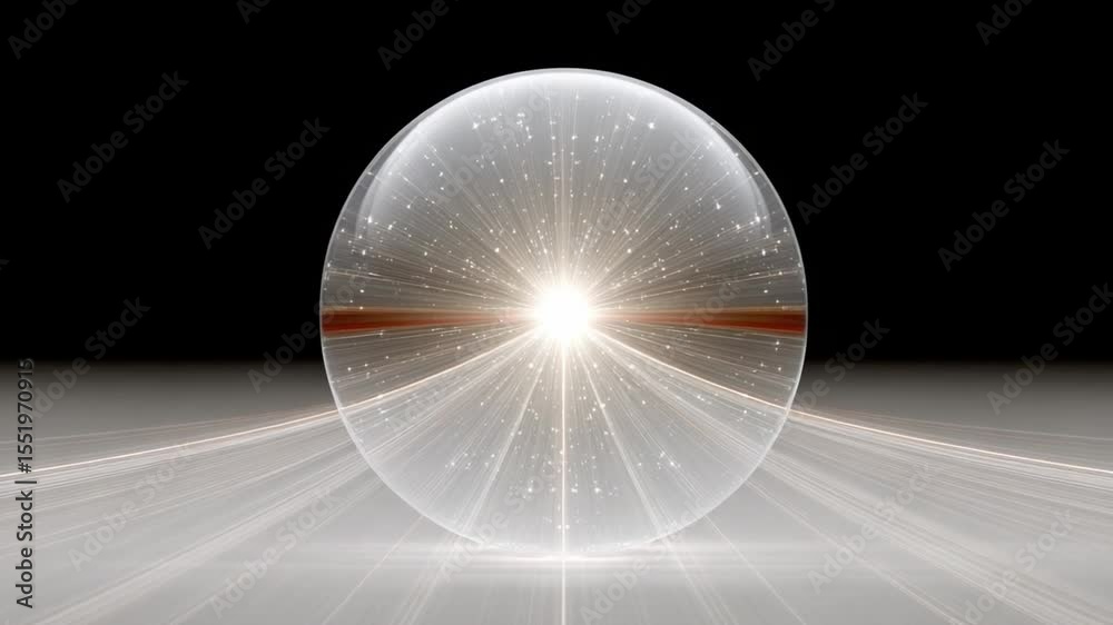 Poster Sphere of Light: A luminous glass sphere emanates radiant light in a visually stunning display, creating an atmosphere of wonder and enlightenment. 