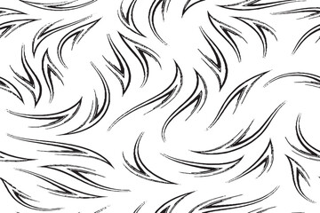 Abstract Black Brush Stroke Swirls and Curves Pattern