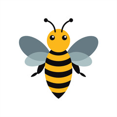bee vector illustration on white background on transparent background