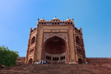 Fatehpur Sikri, Uttar Pradesh, India: 11 May 2025: Buland Darwaza, Near Agra (constructed by Akbar)