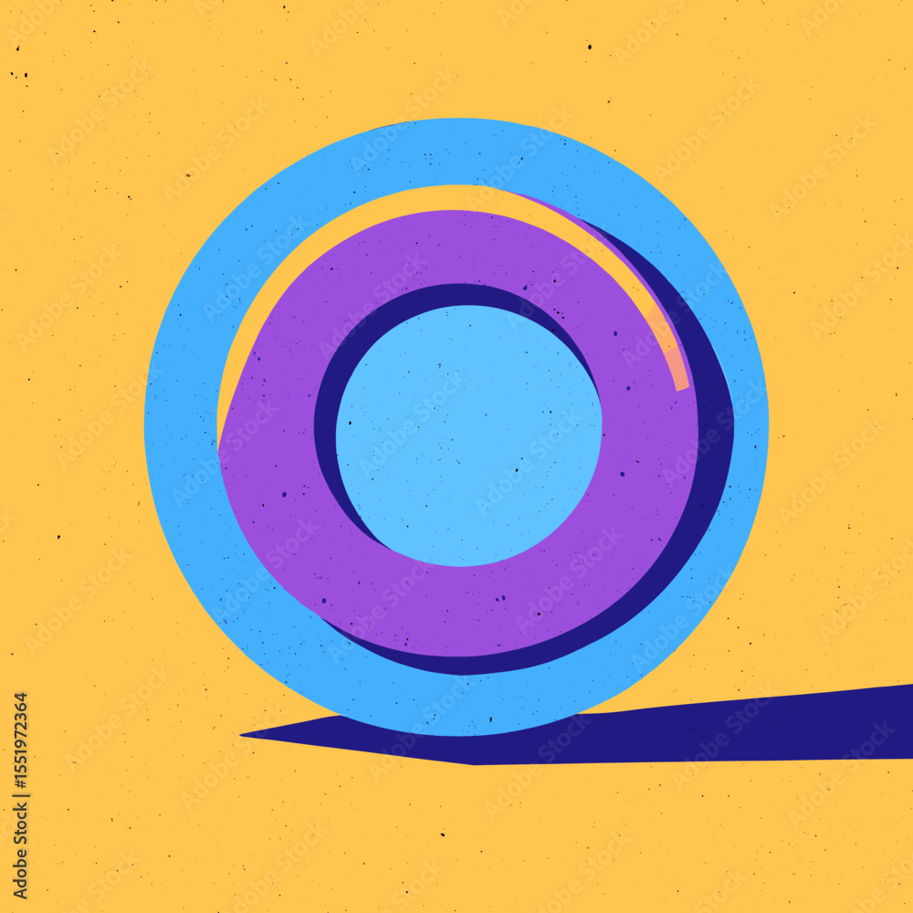 Poster abstract concentric circles design with textured background