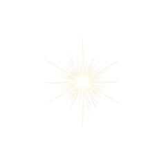 Fototapeta premium A brilliantly luminous six-pointed light star with an intensely transparent core and soft golden-white rays, having clear contours, isolated against an immaculate transparent background with